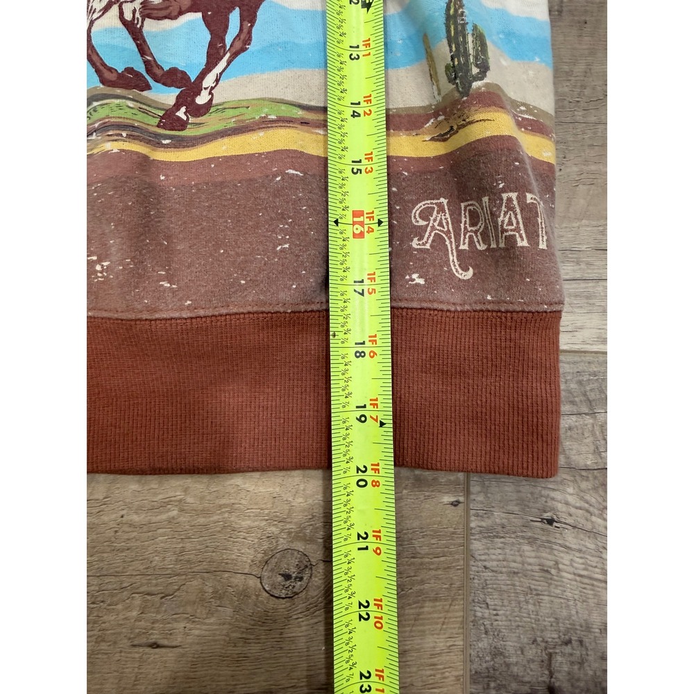 Ariat Real Womens Quarter Zip Sweatshirt Wild Horse Desert Oatmeal Size M - Picture 6 of 9